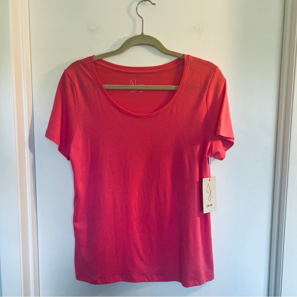 Joie Vibrant‎ Pink Cotton Short Sleeve Tee, L